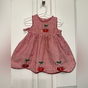 Youngland Baby Girls Red Gingham Cherry Dress